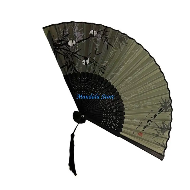 Фото U2JC Handheld Fan Fan с китайской традиционной картиной фанат каллиграфии для фаната танца на открытом воздухе №3