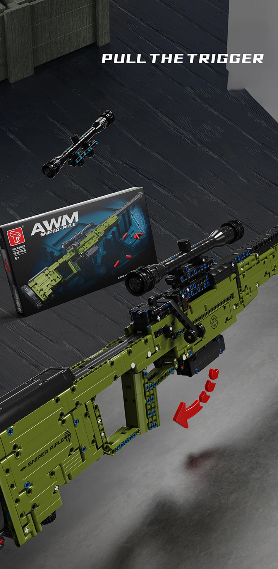 2023 Военная снайперская винтовка AWM модель пистолета строительные блоки высокотехнологичные спецназ 416D оружие может стрелять пули Кирпичи ... (art.: 3920c1e09e882) - 3920c1e09e882