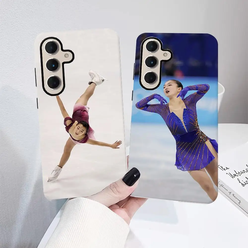 Чехол для телефона Kamila Valieva с фигурным катанием для SamsungS25 GalaxyS24Ultra 23plus S22 21 A56 36 26 16, роскошная двухслойная задняя крышка