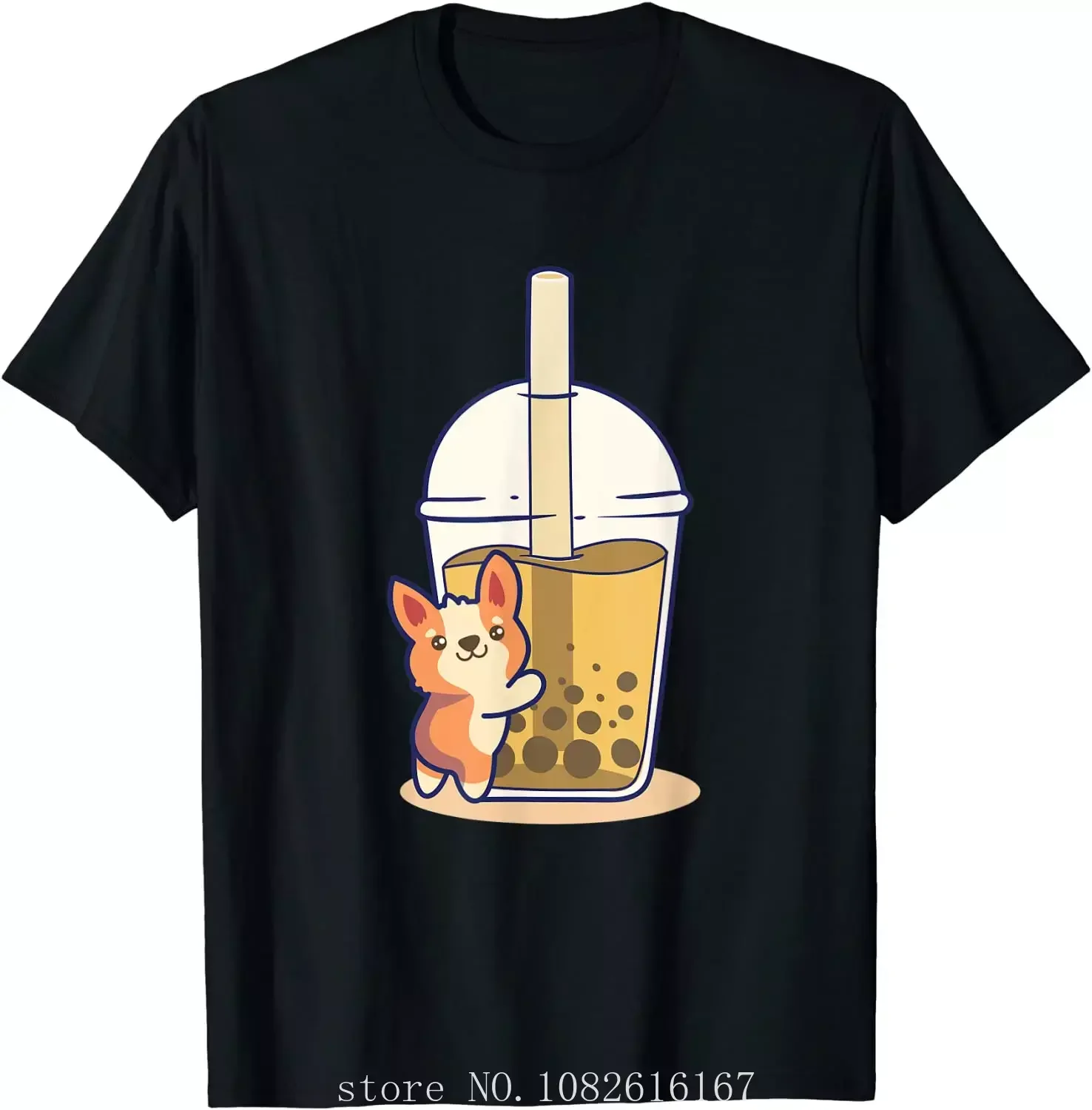 Футболка Milktea Corgi Lover Bubble Tea Bobas милые корги, аниме одежда, рубашки, хлопковые повседневные всесезонные милые животные