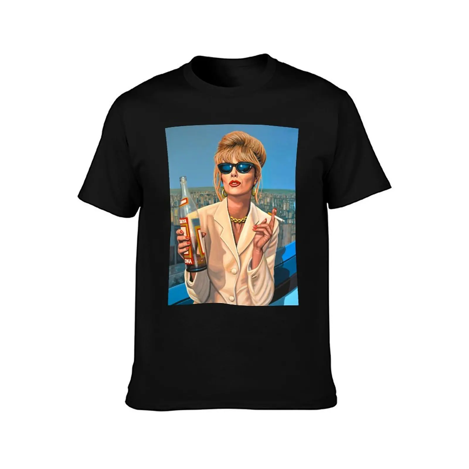 Фото Футболка с рисунком Joanna Lumley as Patsy Stone, мужская простая футболка, мужская футболка из 100% хлопка, футболка люксового бренда №2