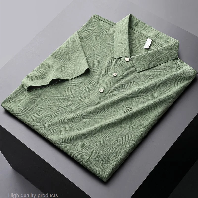 Фото Рубашка поло Kualitas Tinggi Desain Sense Jacquard Kepala рубашка поло Pria Lengan Pendek 2023 Musim Panas Bar Kasual Paul №3