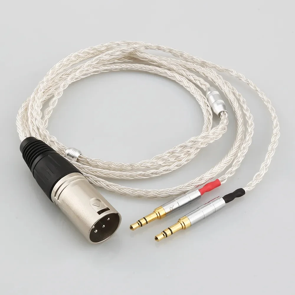 4-контактный XLR сбалансированный мужской 16-ядерный OCC посеребренный кабель для наушников Модернизированный кабель для Denon, фотосессия, фокус...