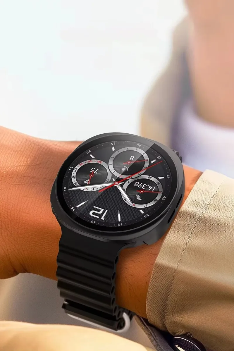 Фото Чехол из закаленного стекла + ПК для Samsung Galaxy Watch 8 40/44 мм, классический 46 мм, защитный чехол от падения Galaxy Watch Ultra 2025 47 мм №3