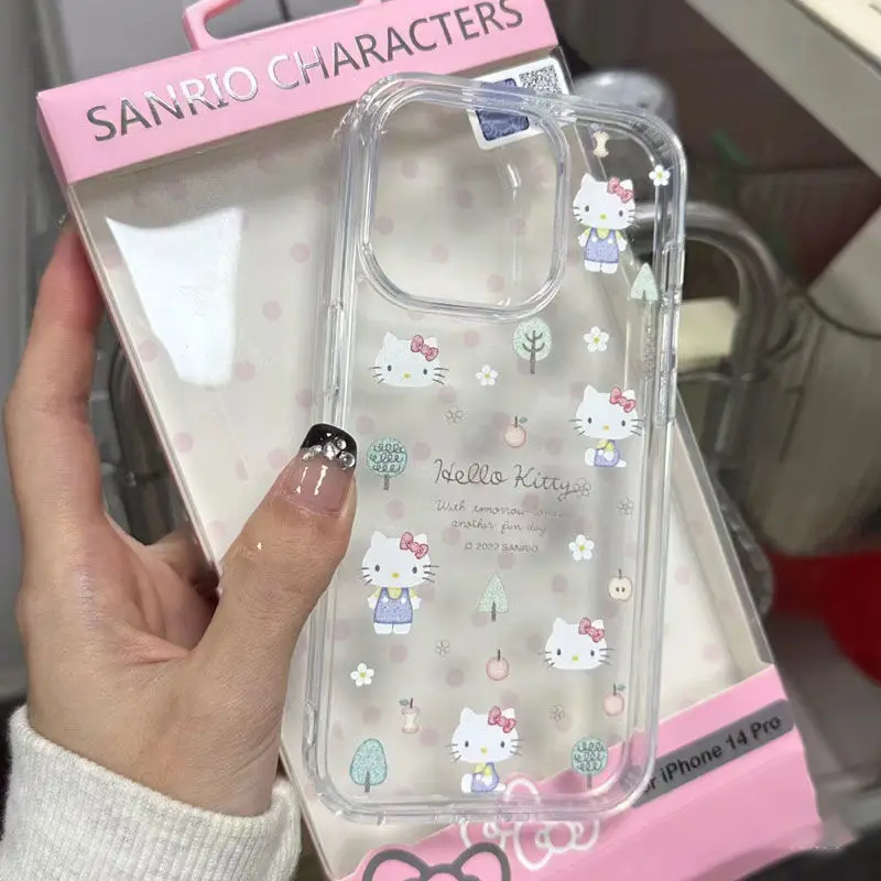 Sanrio Hellokittys Tutup, защитная пленка, двухдуплексный Telepon gengam Asli для Iphone 14 11 13 12 Pro Max Xr Xs 7 8 Y2K