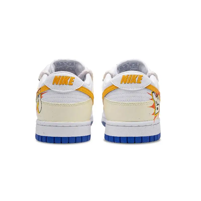 Фото 【Настроить】Nike Dunk Обувь для скейтбординга Мужские низкие белые/желтые/оранжевые кроссовки DV0831-104 №4