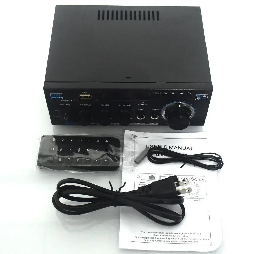 2,0-канальный цифровой усилитель AK45 HiFi 400Wx2 HiFi стерео усилитель приемник переменного тока 90 В-240 В Bluetooth-совместимый 5,0 для домашнего автомобиля (art.: 3920ca48c2863) - 3920ca48c2863