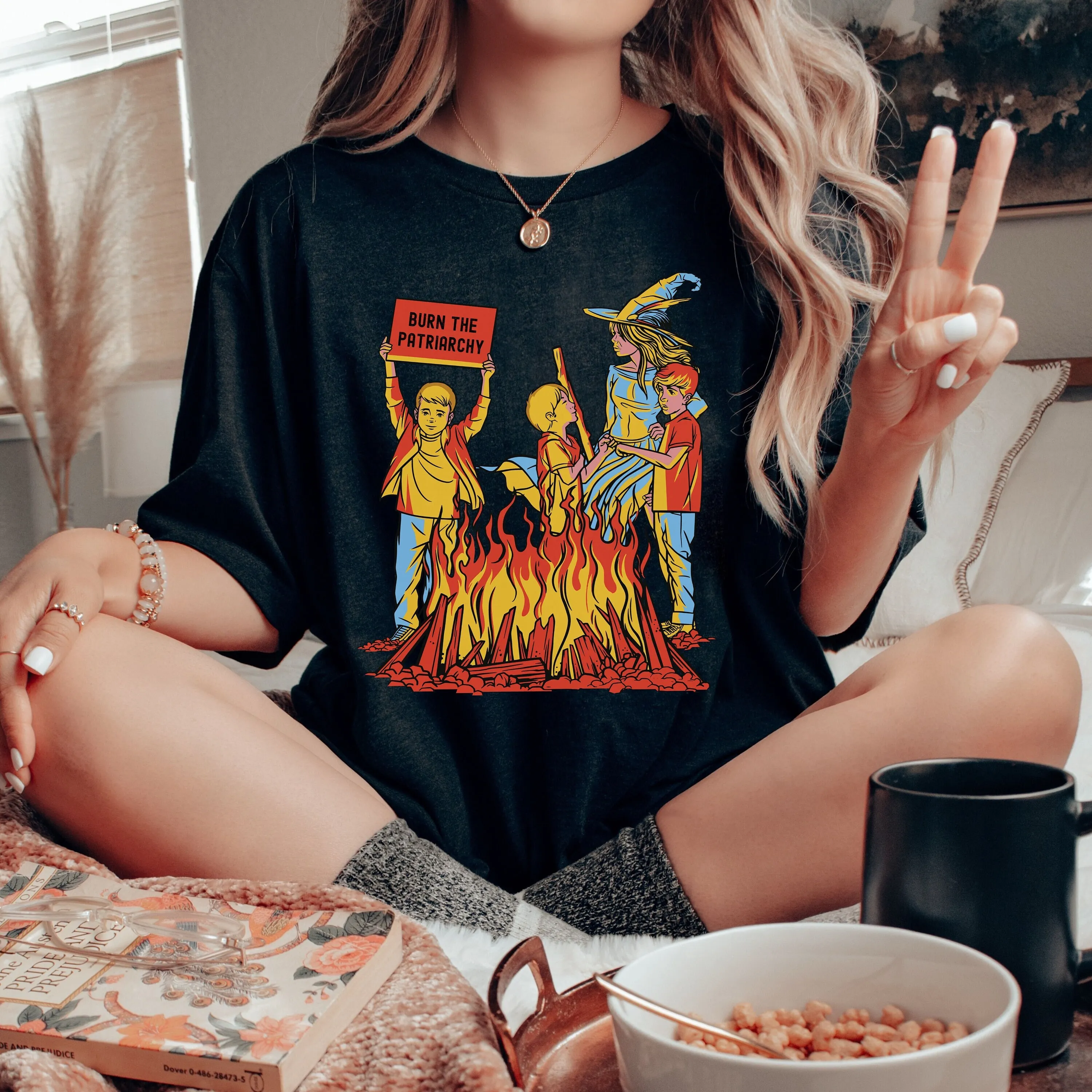 Футболка Burn The Patriarchy Феминистская Хэллоуин Репродуктивные права Социальная справедливость Ведьма Лучший либеральный