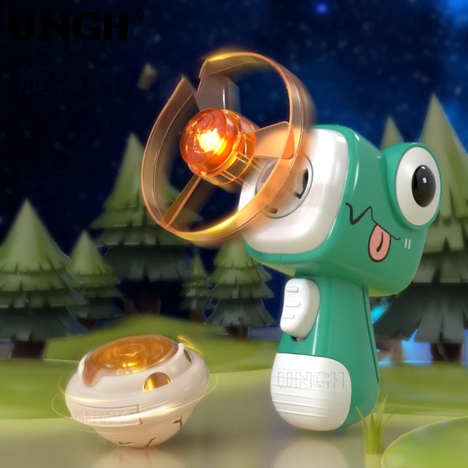 Игрушка для игр на открытом воздухе, вращающаяся игрушка с гироскопом, пистолет-летающая тарелка, светящаяся интерактивная обучающая игрушка для детей