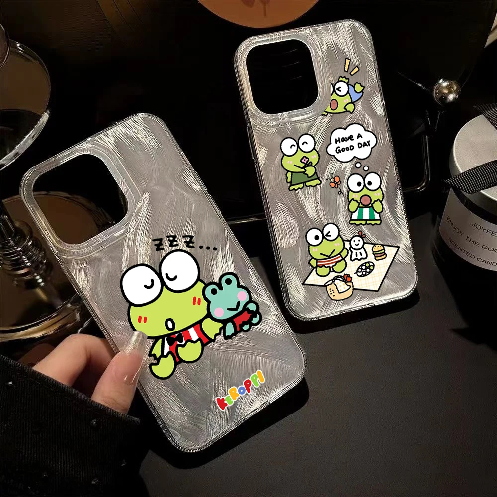 Фото Милый чехол для телефона Cinnamoroll Frog KeropplClear Feather Laser для Apple iPhone 11 8 7 6 SE X XS XR XMAX XSMAX PRO PLUS 5G №4