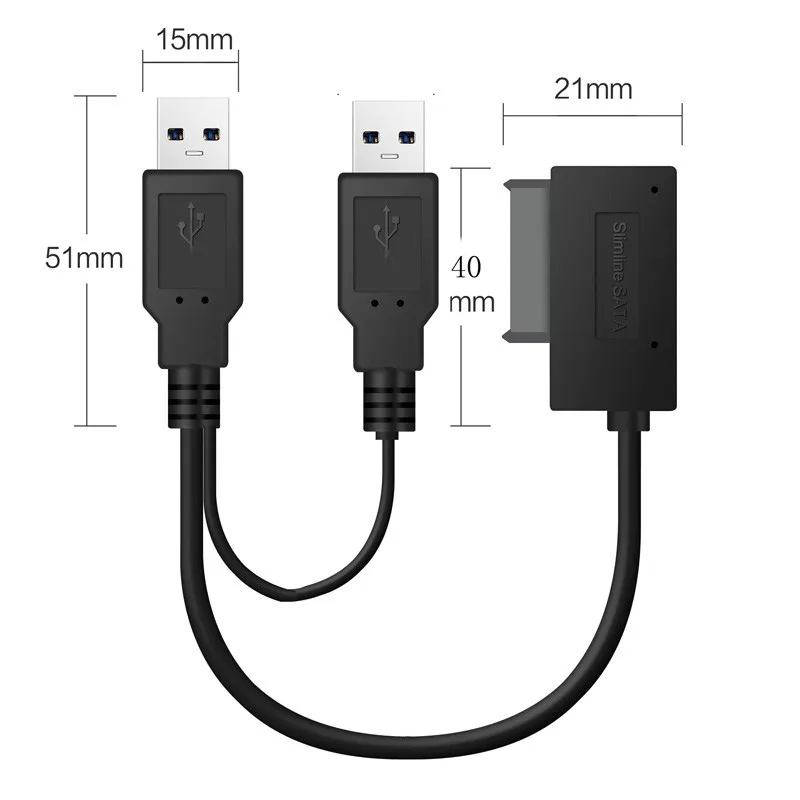 Фото С внешним USB 2.0 Power USB2.0 to 6+7 13-контактный тонкий кабель-конвертер SATA для ноутбука, адаптер CD-ROM DVD-ROM ODD №3