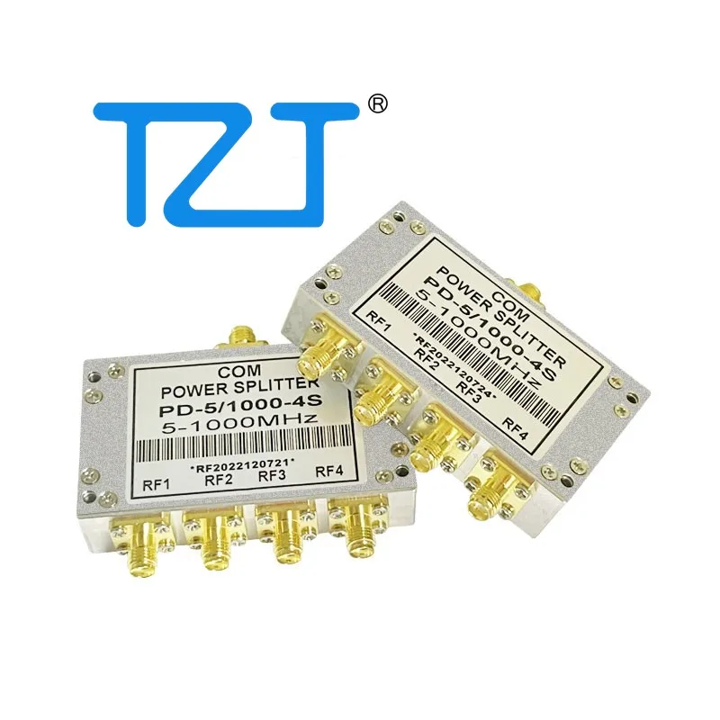 TZT PD-5/1000-4S 5-1000 МГц микрополосный 4-полосный разветвитель мощности с разъемами SMA «мама-мама»
