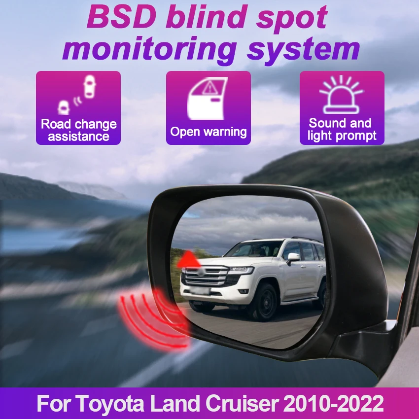 Автомобильное зеркало BSD BSM BSA, помощь при изменении движения, система обнаружения слепых зон, датчик парковки для Toyota Land Cruiser 2010-2022