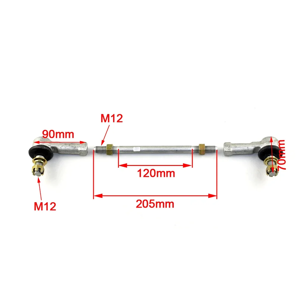 M12 12 мм поворотная рулевая тяга с шаровым наконечником со стержнем для ATV Bashan Hummer 250 LonCin Jianshe Shipao 250cc ATV Запасные части для квадроциклов Аксессуары