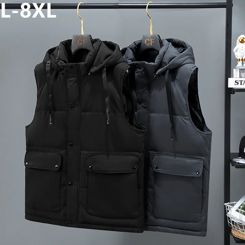 Фото Мужская толстовка без рукавов, с капюшоном, размеры до 7XL №4