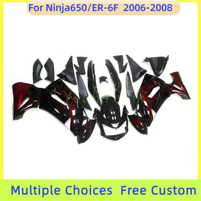 Комплект кузова Red Flame Ninja 650 ER-6F 2006 2007 2008, часть мотоцикла, полный комплект обтекателей для Kawasaki Ninja 650R ER6F