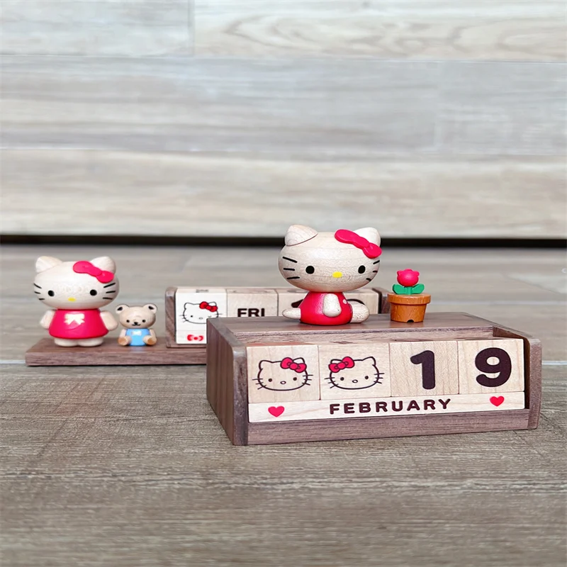 Деревянное креативное милое украшение, вечный календарь Hellokitty для девочек, подарок на Рождество и день рождения, предметы ручной работы, маленькие украшения для дома (art.: 3920c7042baee) - 3920c7042baee