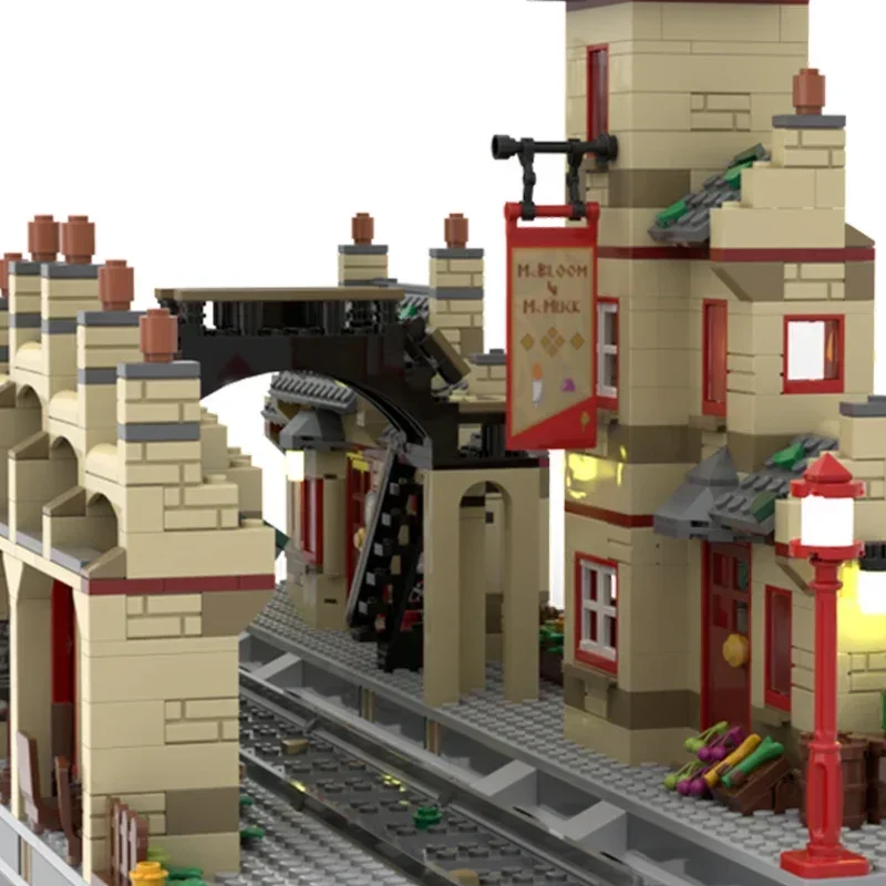 Фото Модель фильма Moc Building Bricks Hogsmeader Station Extension Technology Модульные блоки Подарки Рождественские игрушки Наборы для самостоятельной сборки №5