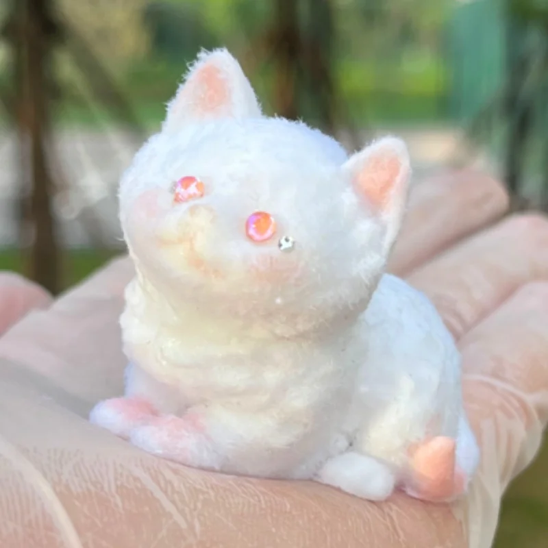 Kawaii ручной работы силиконовый маленький цветок Кот три цветы Красивая Короткая кошка зажим милый Beckoning Черный кот мягкая игрушка подарок Игрушки антистресс