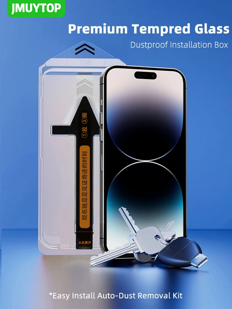 Защитная пленка для iPhone 15 Pro Max, закаленное стекло, прозрачное покрытие от края до края, простая установка