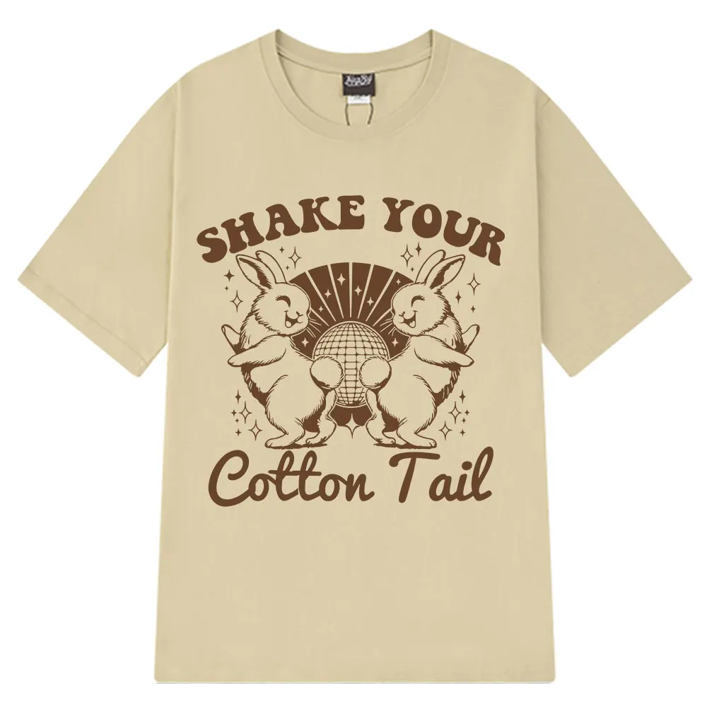 Shake Your Cotton Tail Пасхальная забавная футболка с мемом Мужчины Женщины Футболки в стиле Харадзюку с короткими рукавами 100% хлопок Повседневные футболки в стиле хип-хоп