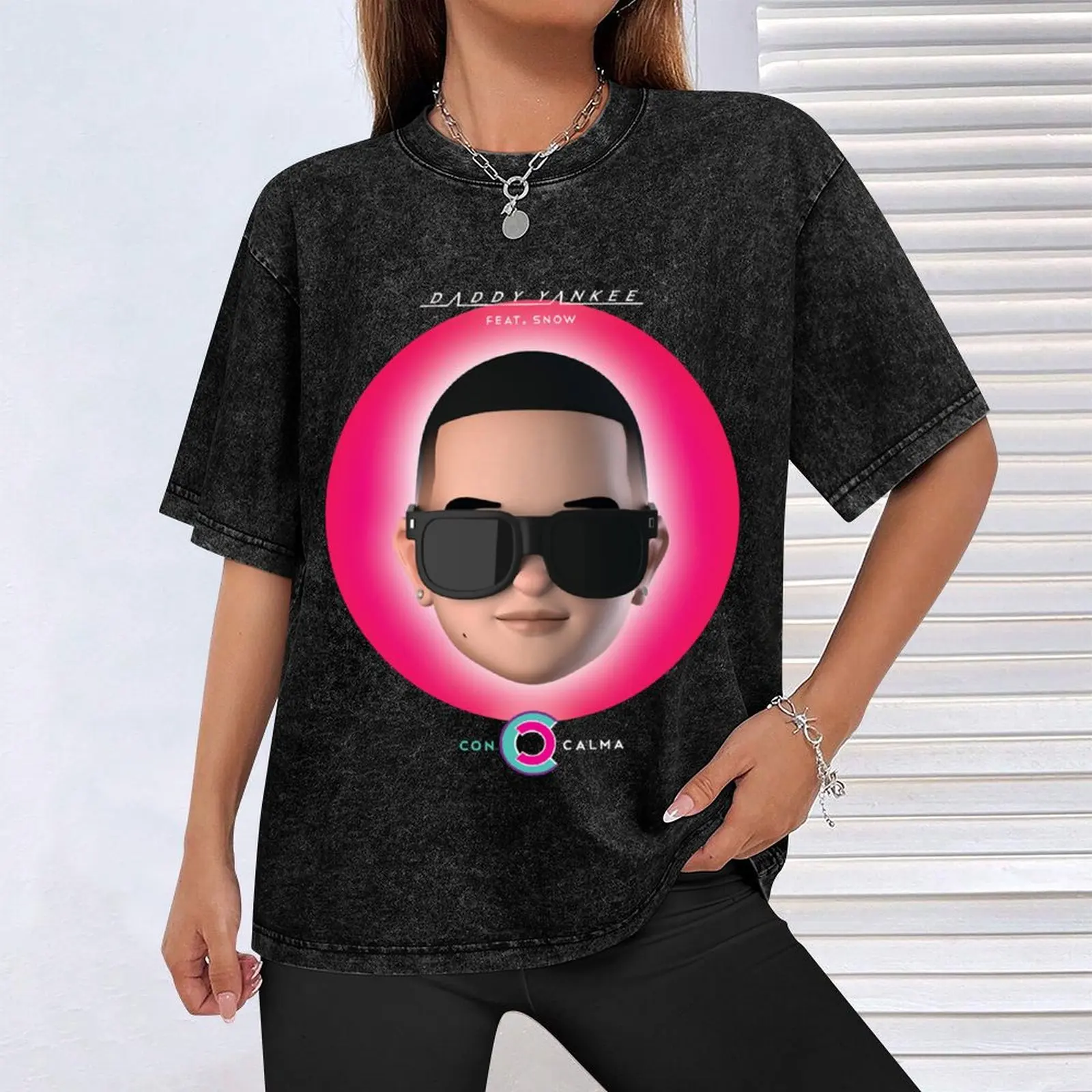 Фото Daddy Yankee-Con Calma Camiseta, классическая футболка, футболки с аниме, мужская футболка большого размера, футболка с графикой №4