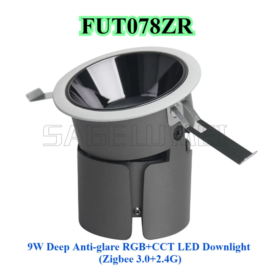 Фото НОВЫЙ FUT077 FUT078 FUT079 (водонепроницаемый) 9 Вт глубокий антибликовый 2,4G RF беспроводной пульт дистанционного управления с голосовым управлением RGB + CCT светодиодный потолочный светильник Tuya WiFi APP №5