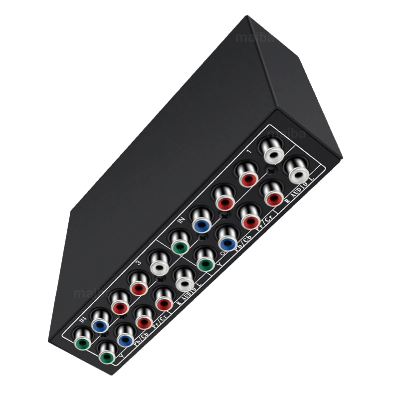 3-позиционный RGB-компонентный AV-видеопереключатель, селектор 3 в 1, выход 5 RCA L/R, преобразователь компонентов Ypbpr для PS2, Wii, Xbox, DVD TV