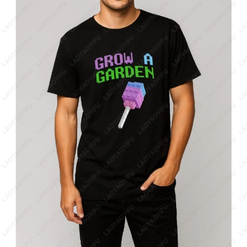 Grow A Garden Pixel Art Мужчины Женщины Одежда Ретро Блок Стиль Унисекс Футболки Садоводство Любители природы Подарочные топы Винтаж Забавная футболка