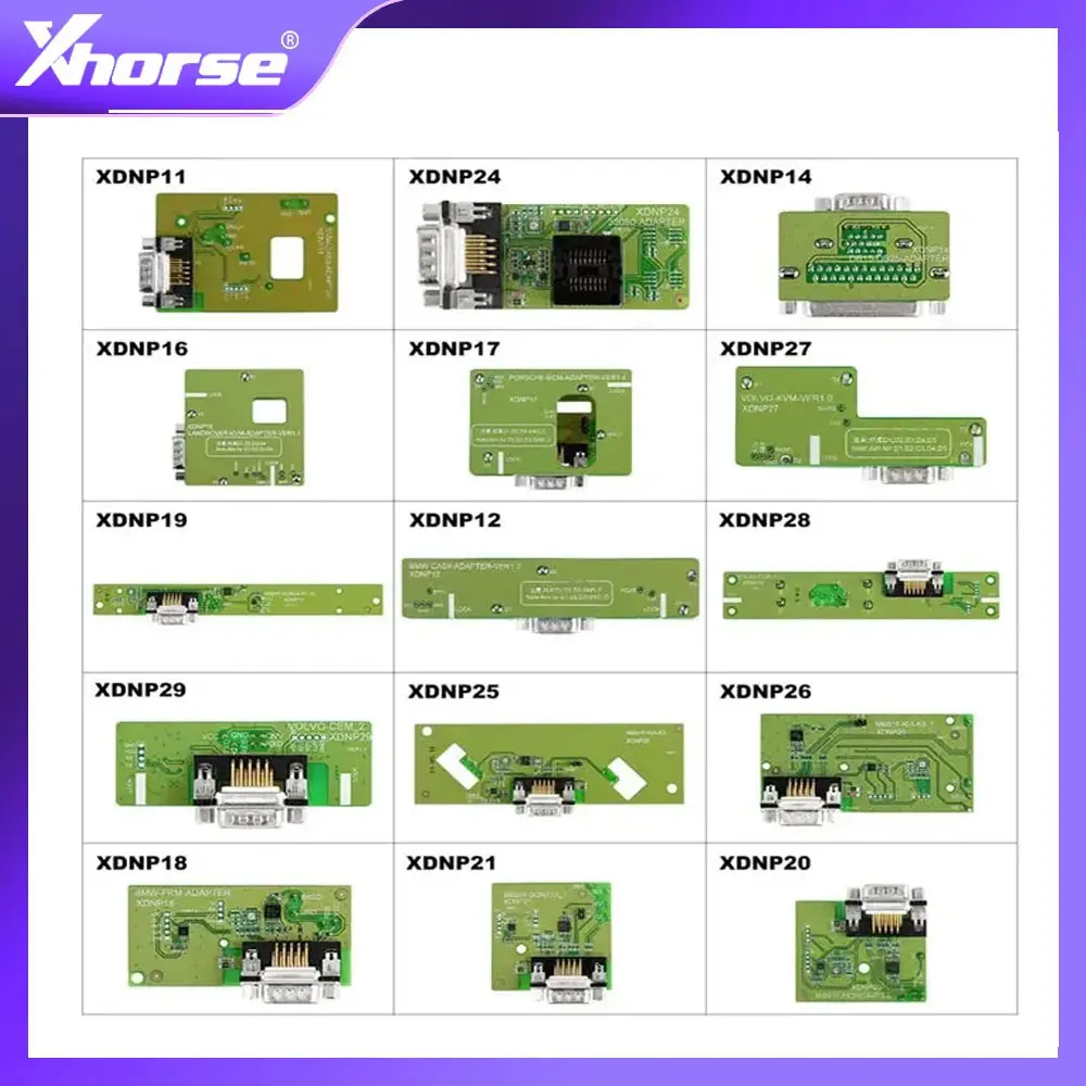 Комплект адаптеров и кабелей Xhorse XDNPP0CH Без припоя, 16 шт., совместим с мини-адаптерами PROG и адаптерами VDI KEY TOOL PLUS PAD