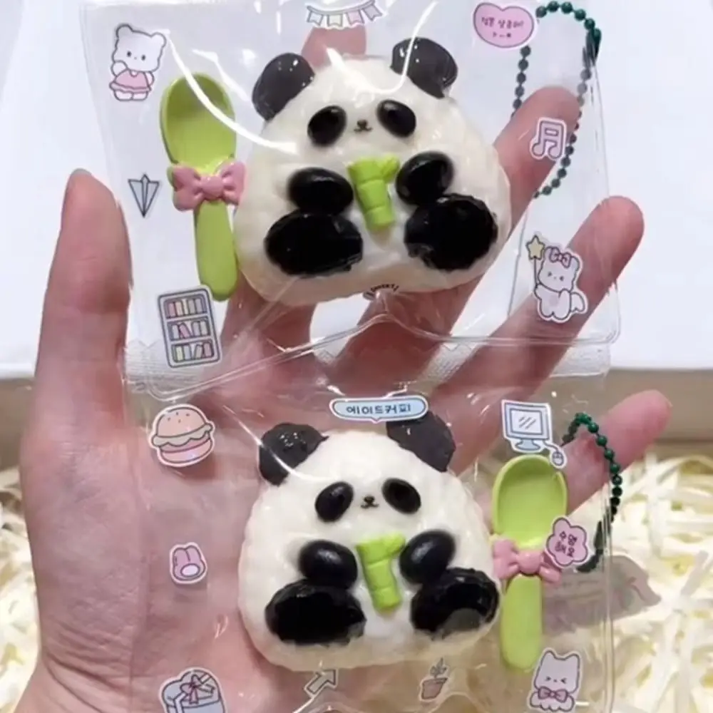 Фото НОВЫЙ TPR Panda Ugniatanie Мягкие липкие игрушки для снятия стресса Черная панда Squishy Детский подарок на день рождения №2
