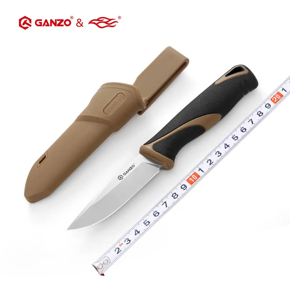 Нож Firebird Ganzo G807 с фиксированным лезвием 9cr14mov, нержавеющая сталь, PP и TPR, ручка для выживания, кемпинга, охоты, тактический уличный инструмент Ручные инструменты
