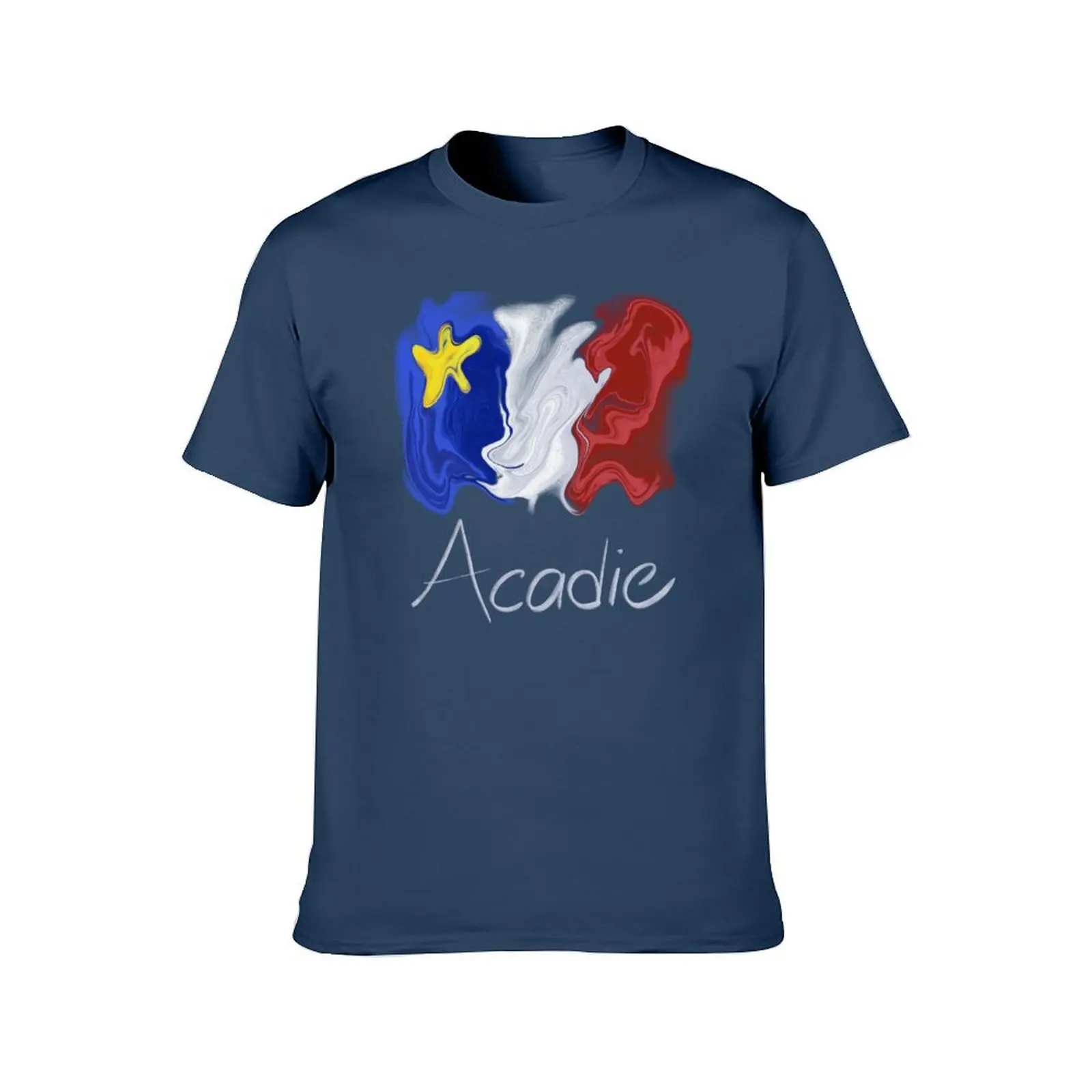 Фото Футболка с пастелью Acadian Flag - Drapeau acadien liquide pastel, мужские футболки для мужчин, мужская футболка, футболка №2