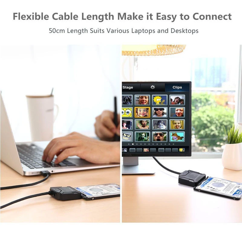 Фото Usb 3.0 To Sata 3.5 2.5 Высокопроизводительный легкий портативный разъем Plug And Play для Seagate Wd Hdd Ssd Black Os X Abs №5