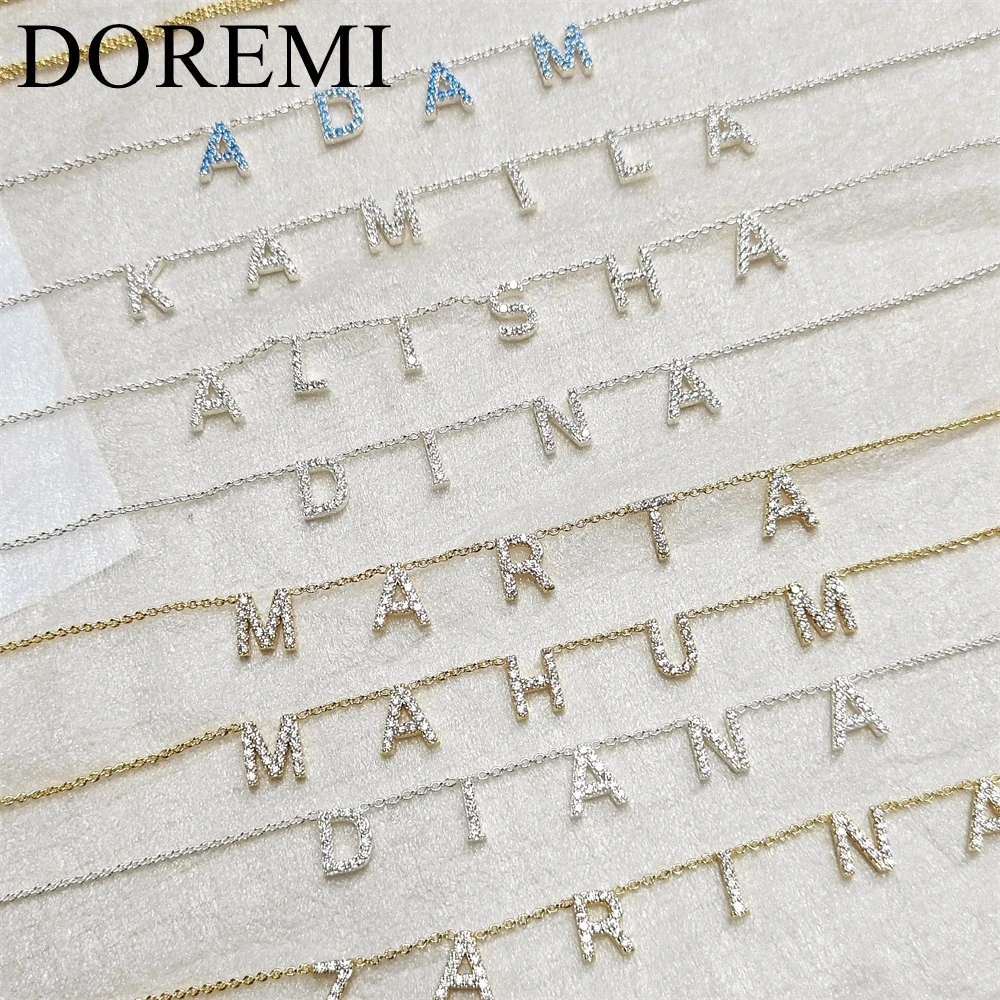 Ожерелье DOREMI с кристаллами, 9 мм, модное Стильное индивидуальное ожерелье с буквами на заказ