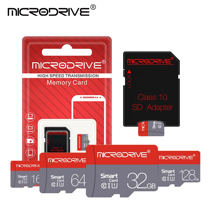 50 шт./партия Micro TF SD карта 128 Гб 64 Гб класс 10 мини флэш-карта памяти 256 ГБ cartao de memoria подарок sd адаптер Бесплатная доставка