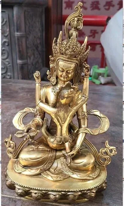 Коллекционные предметы, тибетская буддийская бронза Vajrasattva Yabyum EINZIGARTIG, статуя Будды 28 см, 2 кг, свадебное медное украшение, настоящая латунь