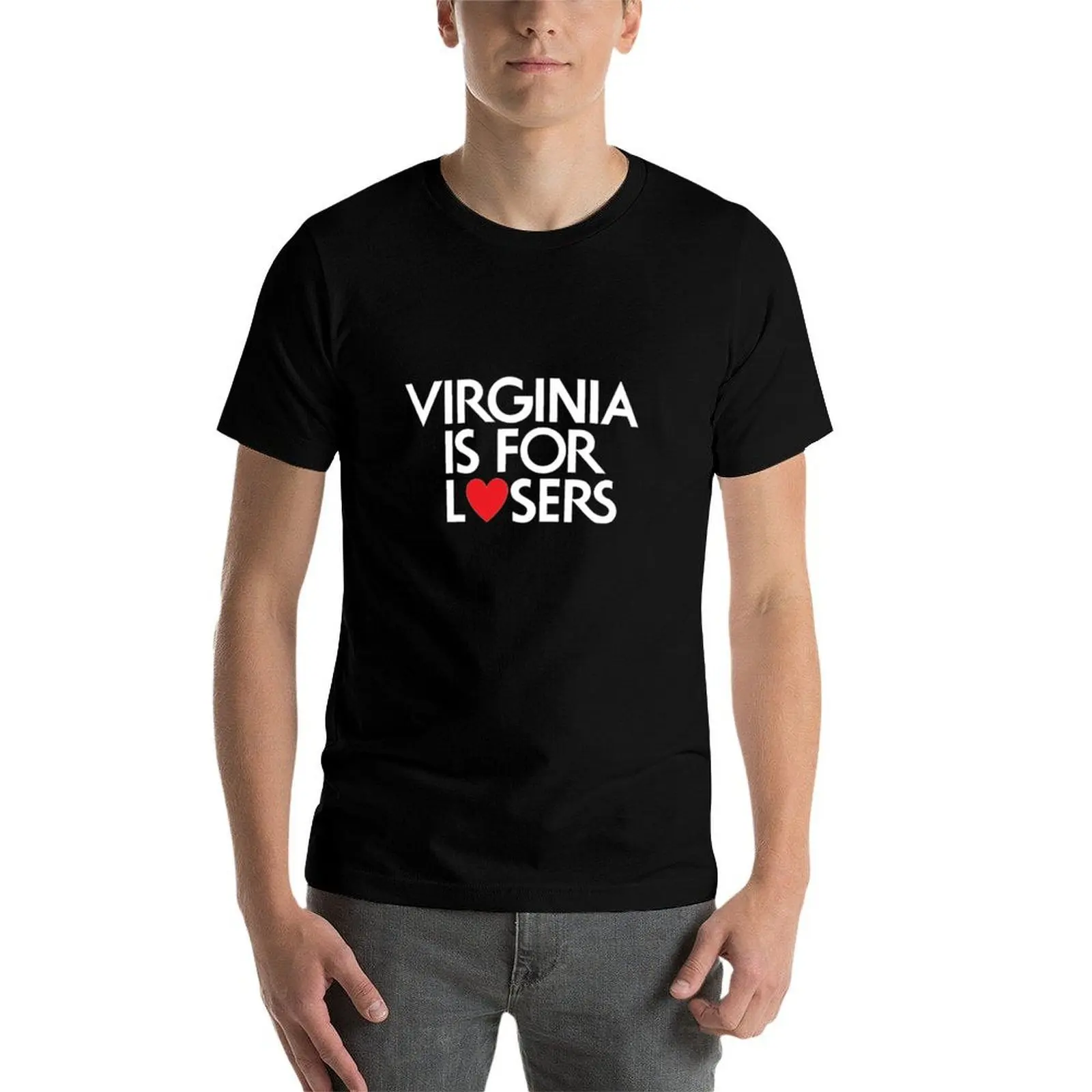 Фото Футболка Virginia is for Losers (белый текст), футболки с аниме для мужчин, хлопковая футболка, комплект футболок №4