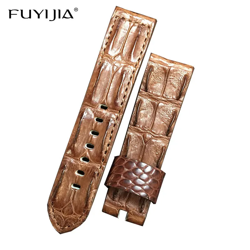 Ремешок ручной работы из крокодиловой кожи FUYIJIA, ремешок для наручных часов P-anerai, сменный ремешок с пряжкой, 22 мм, 24 мм, 26 мм, ремешок из натуральной кожи аллигатора (art.: 3920c69c04f90) - 3920c69c04f90