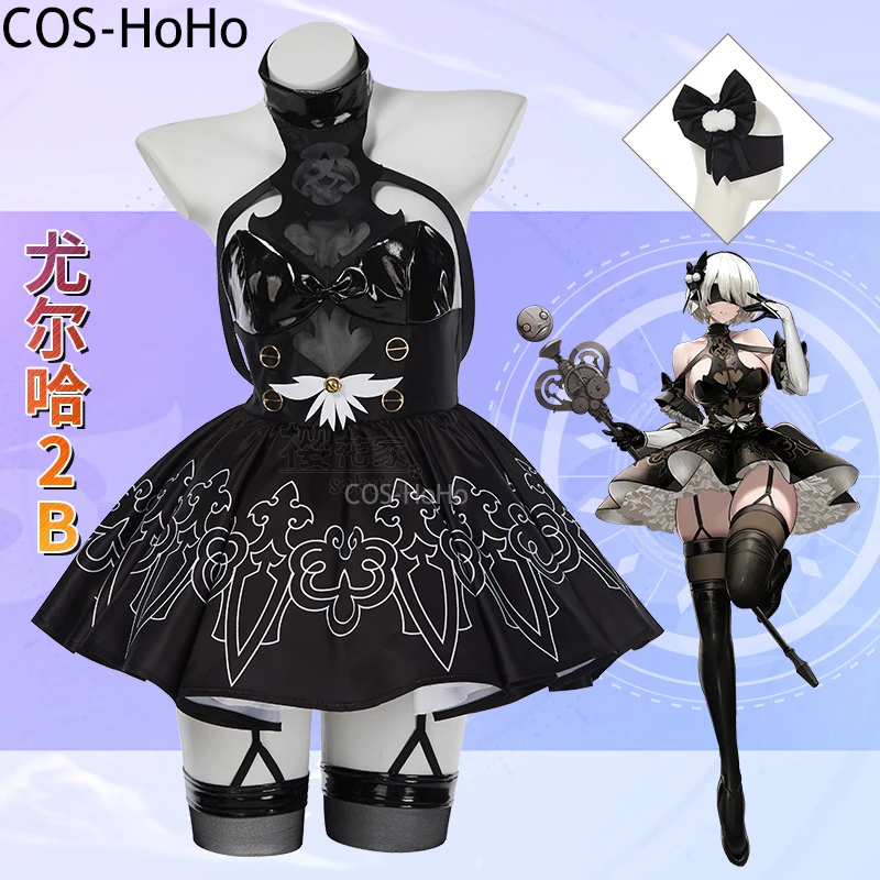 COS-HoHo Game NieR Automata 2B Боевой костюм Сексуальное платье Униформа Косплей Костюм Хэллоуин Карнавальная вечеринка Ролевая игра Женский наряд