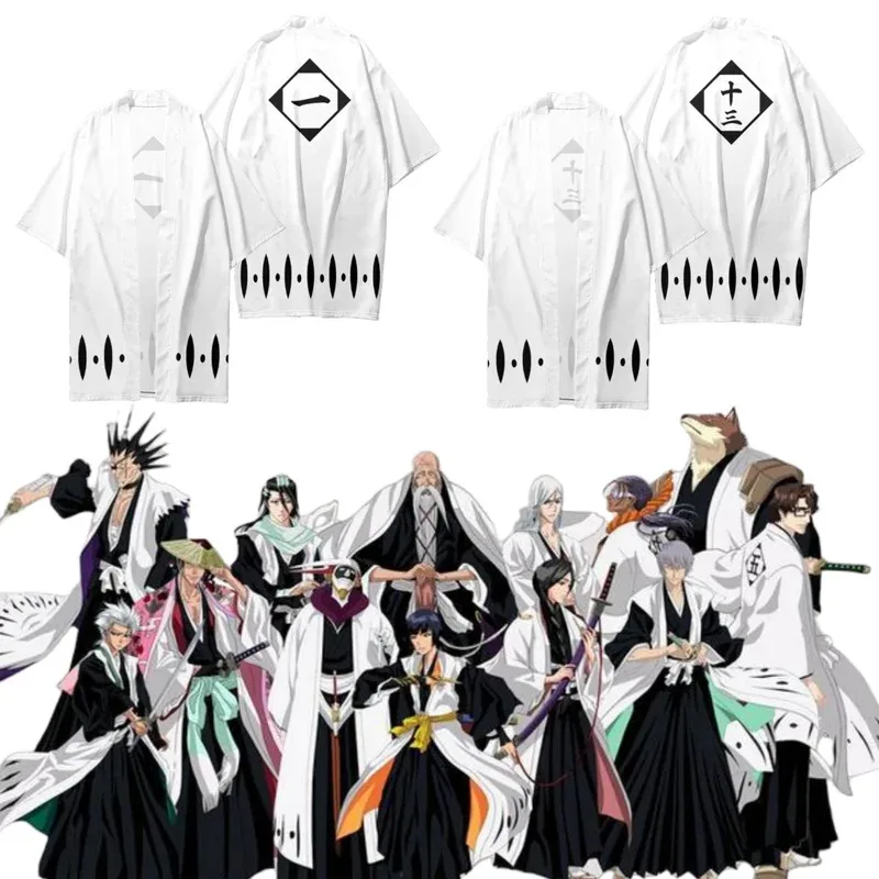 Аниме Bleach Gotei 13, халат, костюмы для косплея, Ukitake Zyuusirou, плащ Ямамото, ролевая игра, фантазия, костюм для Хэллоуина, Рождественской вечеринки