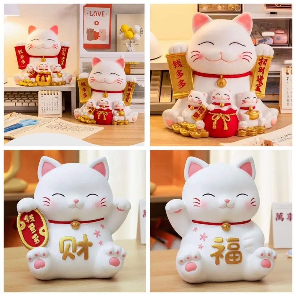 Фото Резервуар для сбережений Lucky Cat копилка декоративная хорошая символическая новогодняя коробка для сбережений мультфильм открывающиеся украшения для кошек стол №2