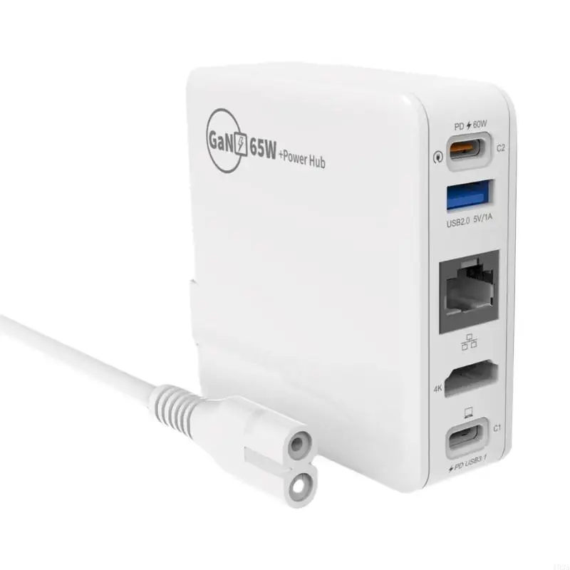 Фото 5 В 1 Портативный USB -зарядный док -станция Power Adapter с технологией PD60W для игр USB2.0 для клавишных мыши 193A 193A №4