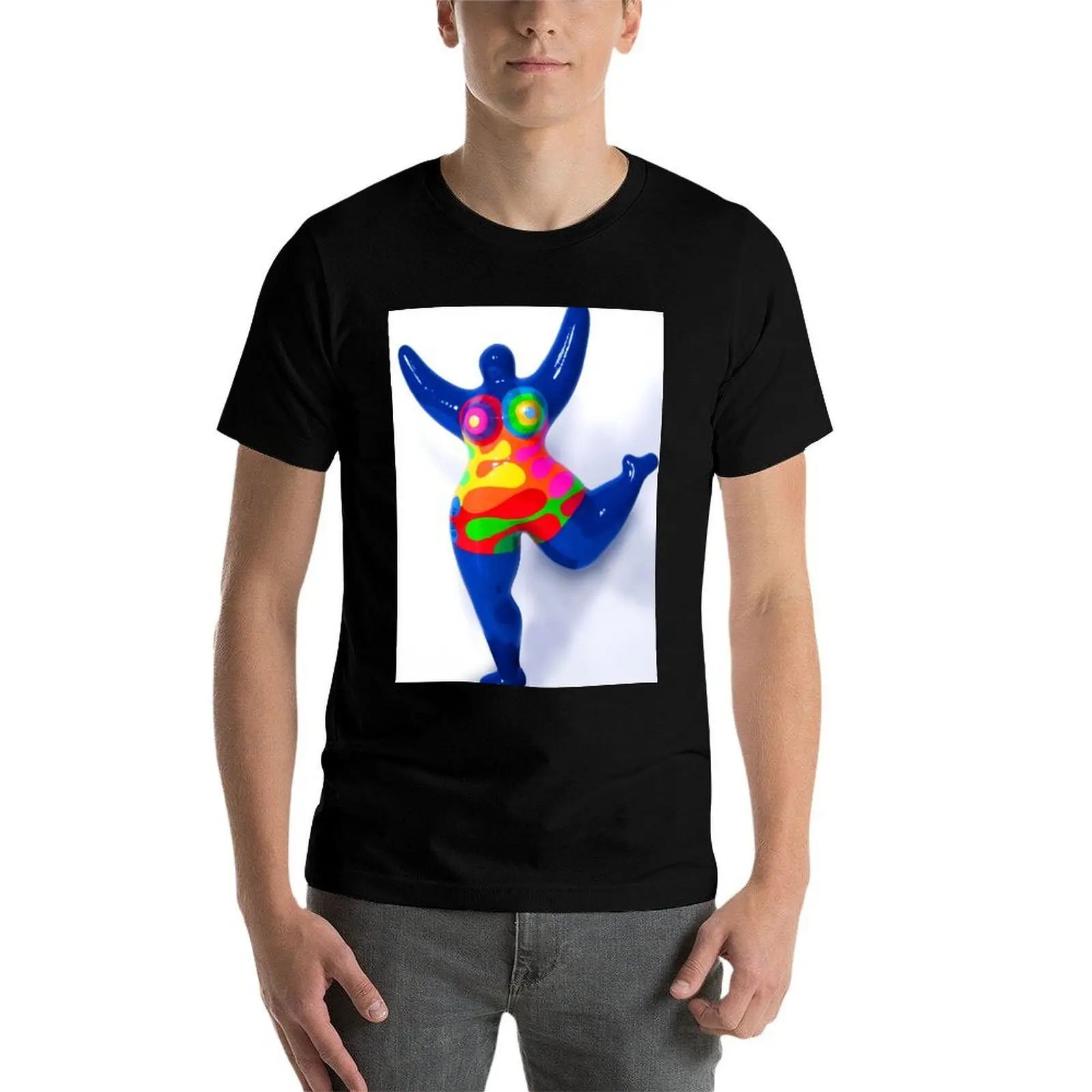 Фото Футболка Blue Nana Biriney-tribute to Niki de Saint Phalle, мужские забавные футболки с рисунком №5