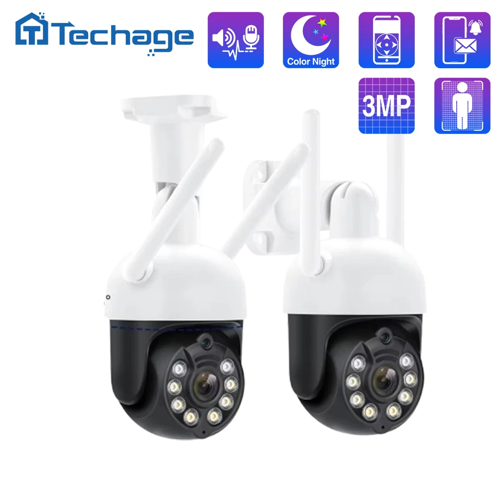 Techage 3MP WIFI IP камера PTZ купольная скоростная наружная водонепроницаемая P2P беспроводная камера видеонаблюдения безопасно