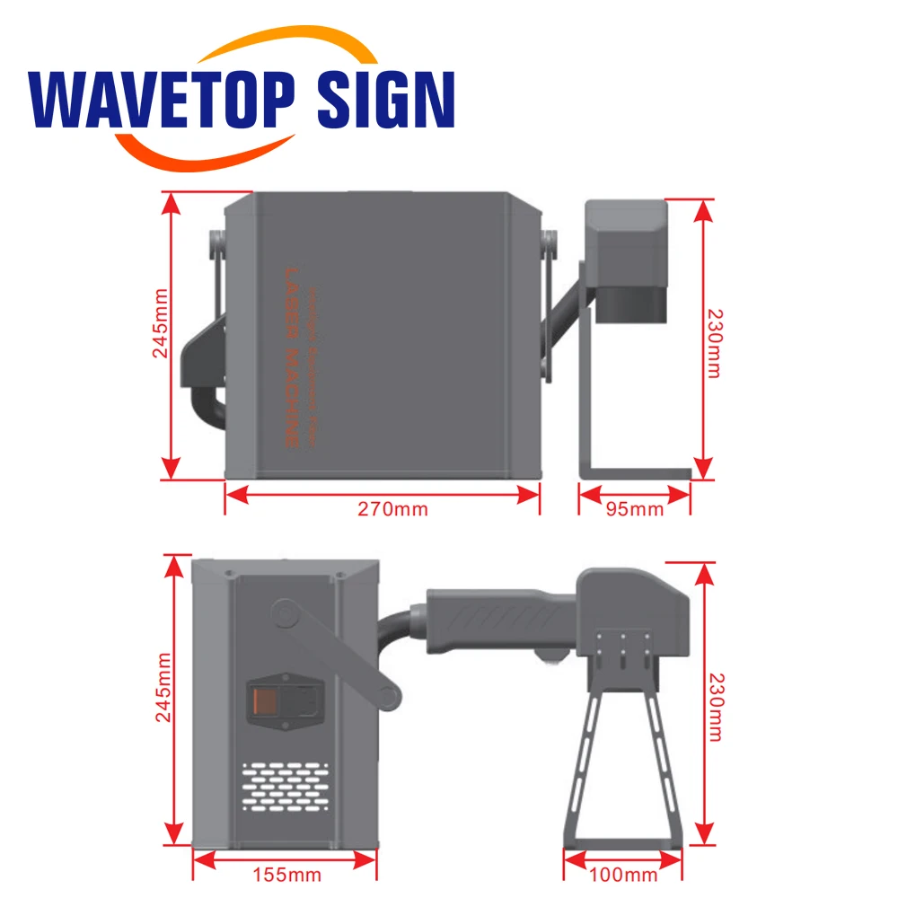 Фото WaveTopSign 20 Вт 30 Вт ручная лазерная маркировочная машина Raycus лазерный источник для волоконной лазерной маркировочной машины №2