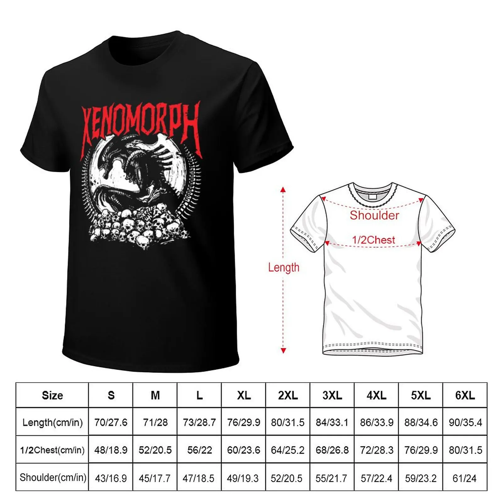 Фото Футболка Death Metal Xenomorph, мужская футболка, набор простых мужских футболок с рисунком №2