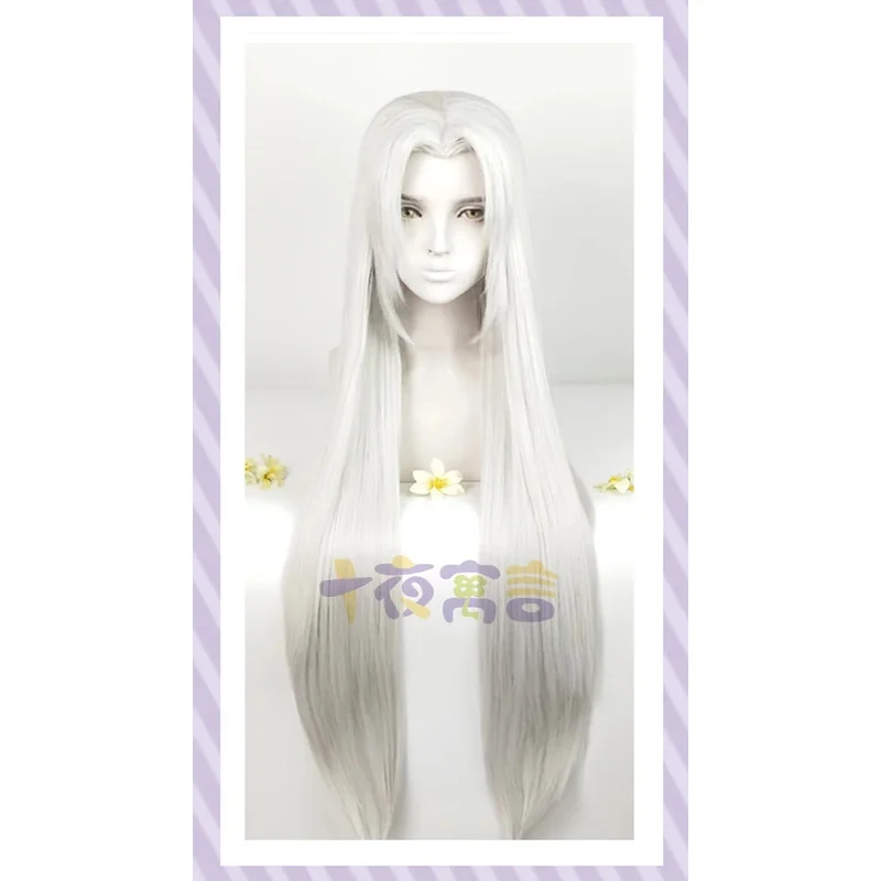 Sephiroth Черный Серебристый Длинные Прямые Синтетические Термостойкие Косплей Костюм Парики + Бесплатный Парик Capx; 4'b,5;y, 8
