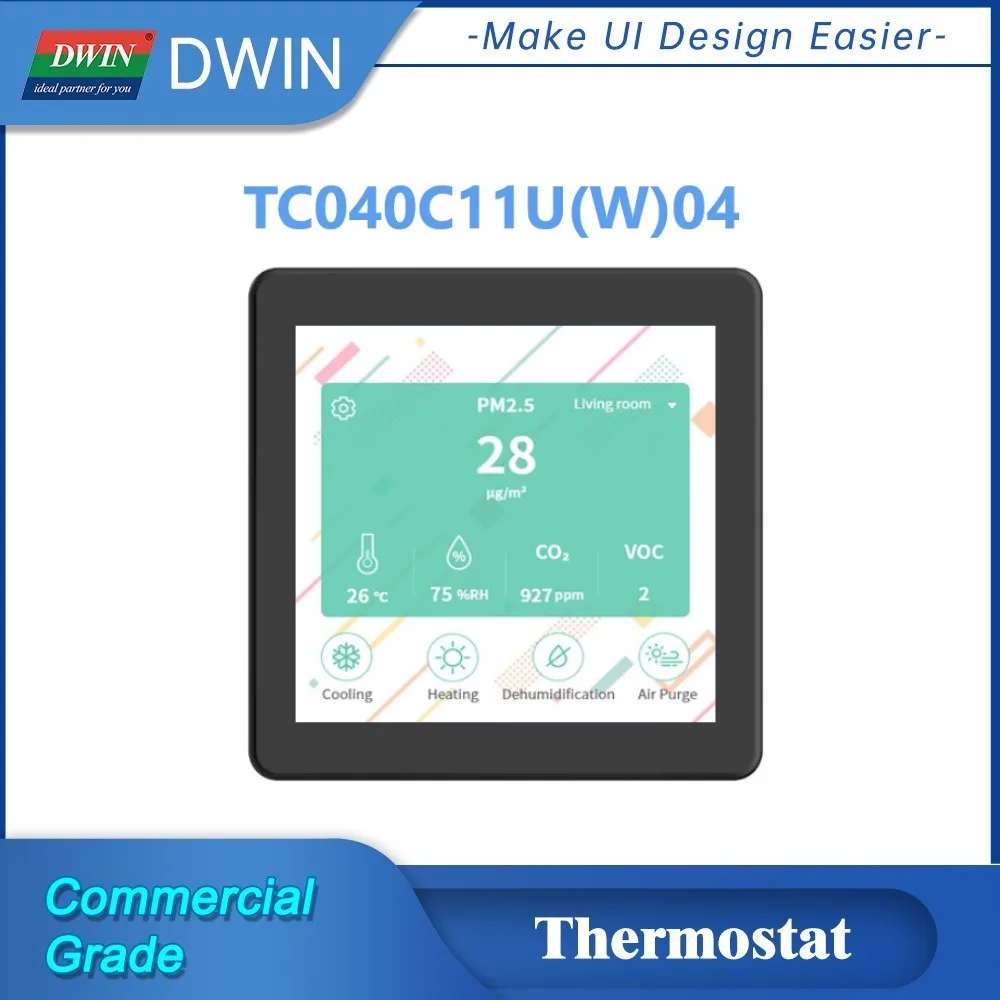 4-дюймовый Wi-Fi термостат Dwin 480*480 16,7 M цветная модель IPS экран RS485 TC040C11U04/W04
