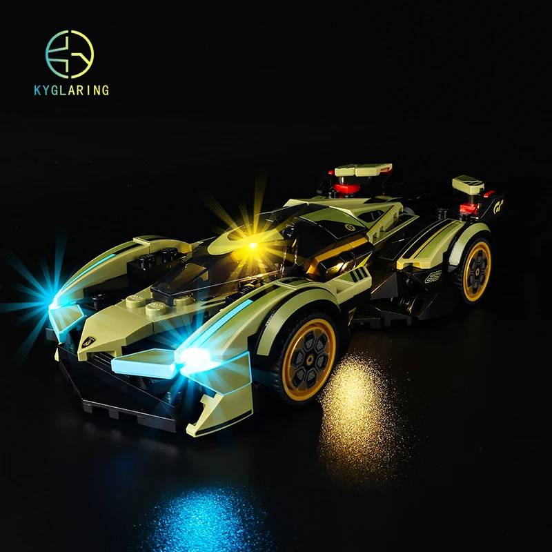 Kyglaring Led светильник Kit для 76923 Lambo-V12 Vision GT, строительные блоки для гоночных автомобилей (в комплект входит только фотоэлемент)